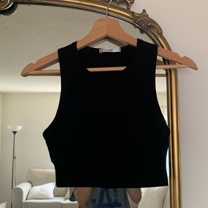 Crop Top with Slit Open Back